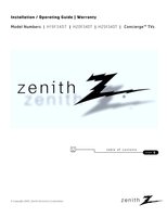 Zenith H19F34DT H20F34DT H25F34DT TV Operating Manual